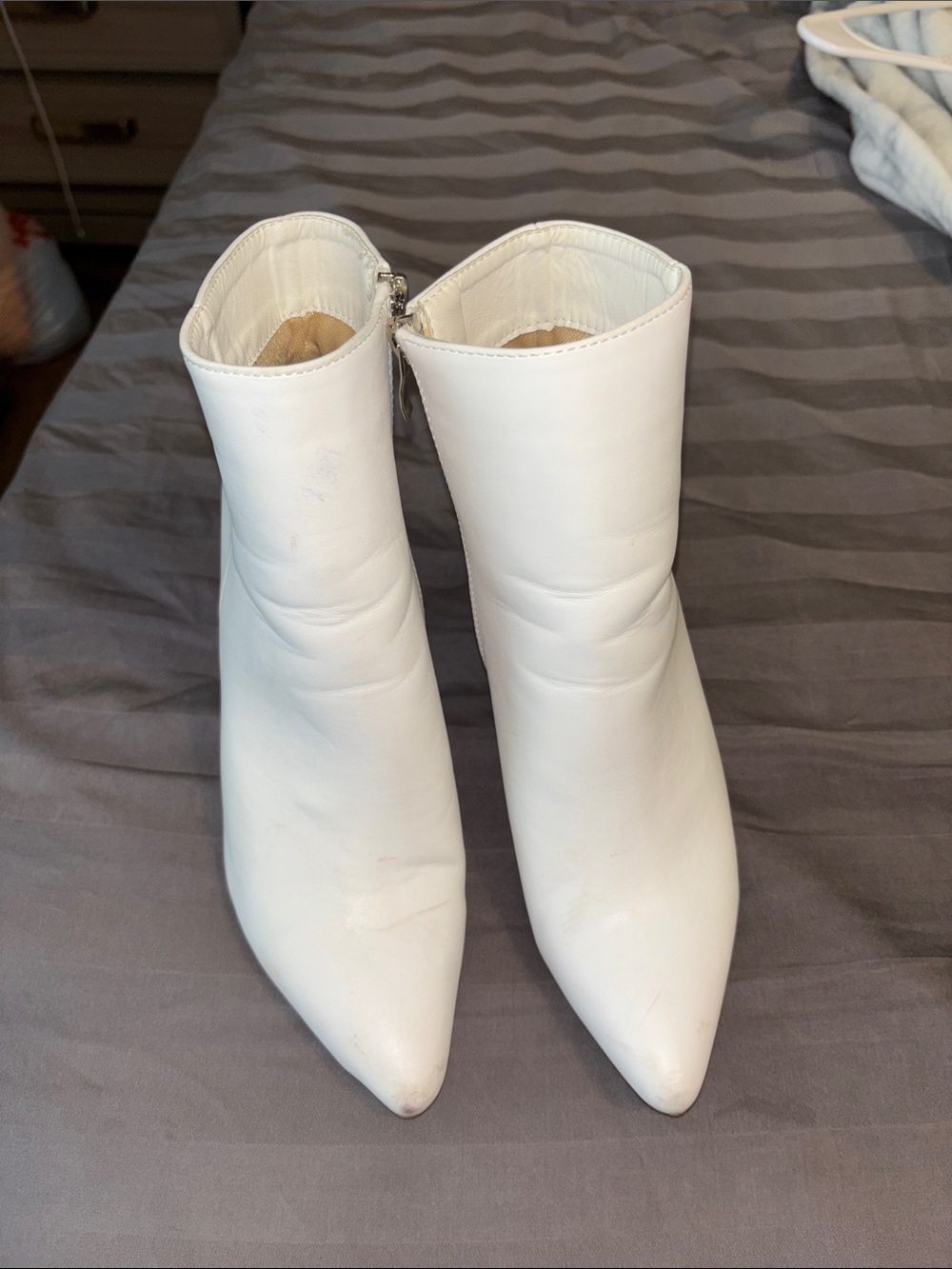 SHEIN White Pointed Toe Ankle Boots